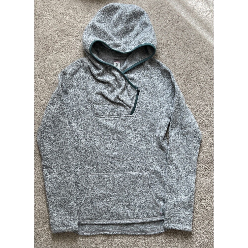Stio Pullover Womens Small Sweetwater Hoodie Gray Fleece Thumb Holes Gorpcore